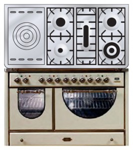 ILVE MCSA-120SD-MP Antique white Кухненската Печка снимка, Характеристики