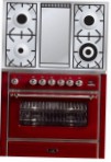 ILVE M-90FD-VG Red موقد المطبخ \ مميزات, صورة فوتوغرافية